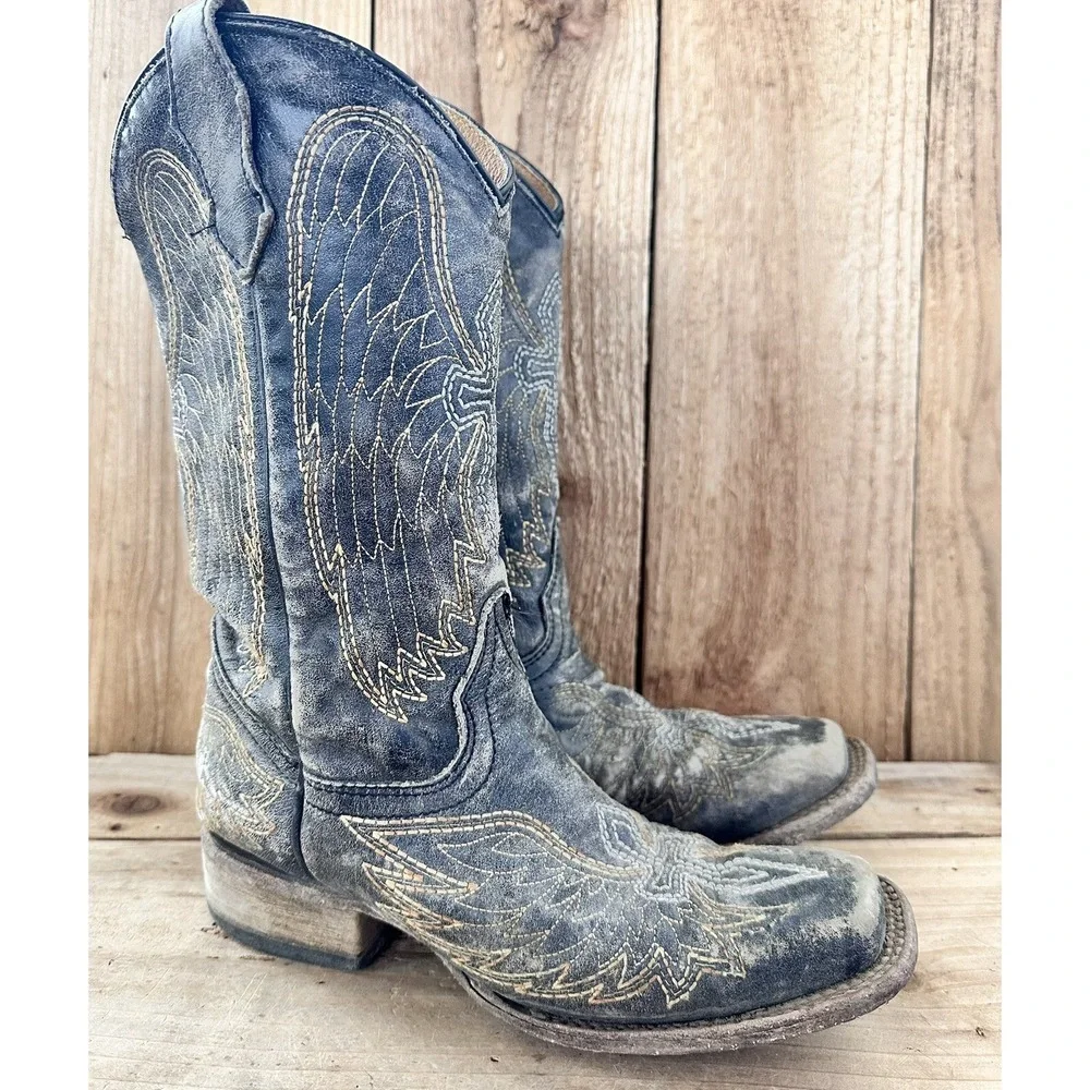 Corral Brown Cowboy Western Boots Kids Size 2 A1032 Cowgirl